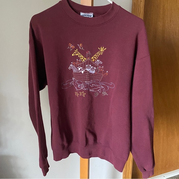 Vintage Lee Embroidered Noah’s Ark Crewneck - Picture 1 of 4
